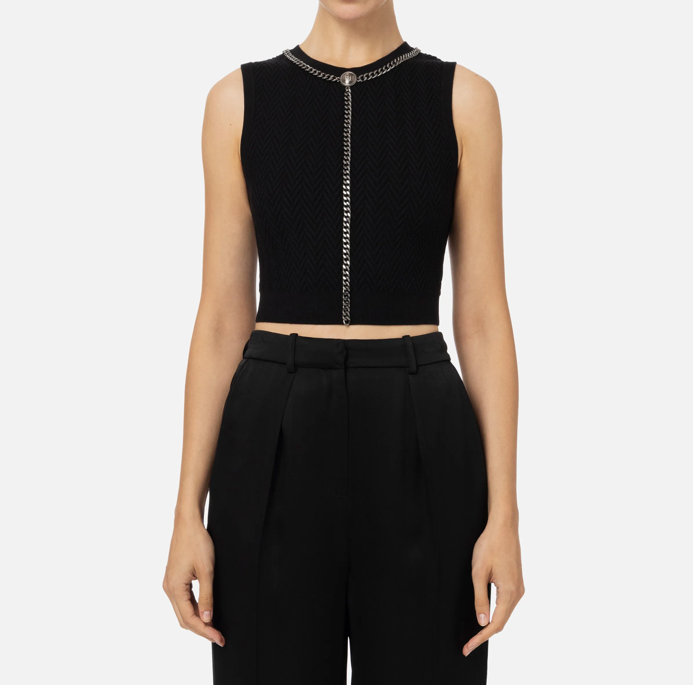 Top in viscosa con catena