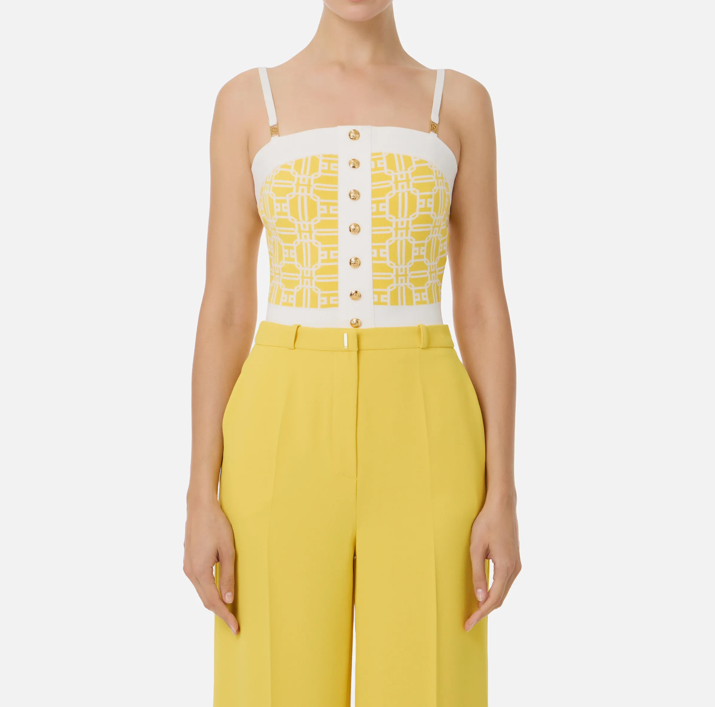 Top logo in misto viscosa jacquard