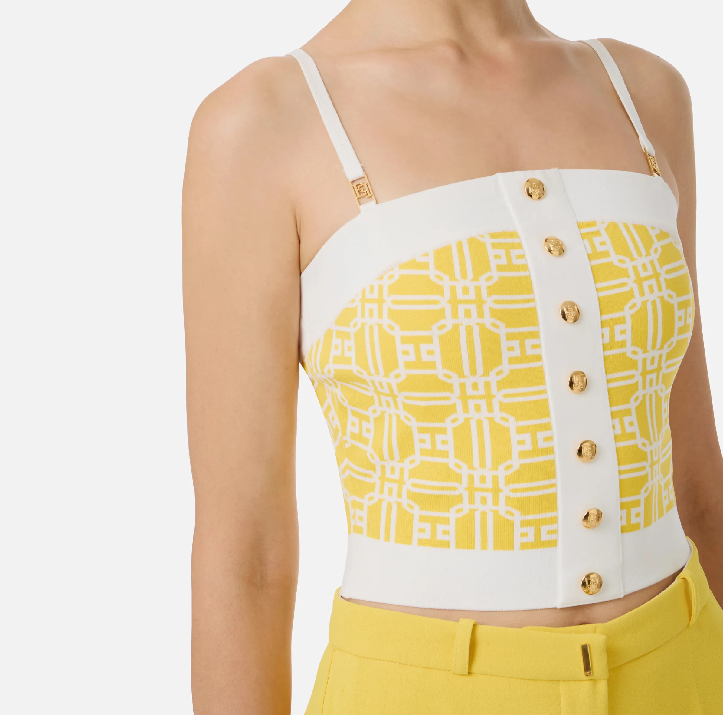 Top logo in misto viscosa jacquard