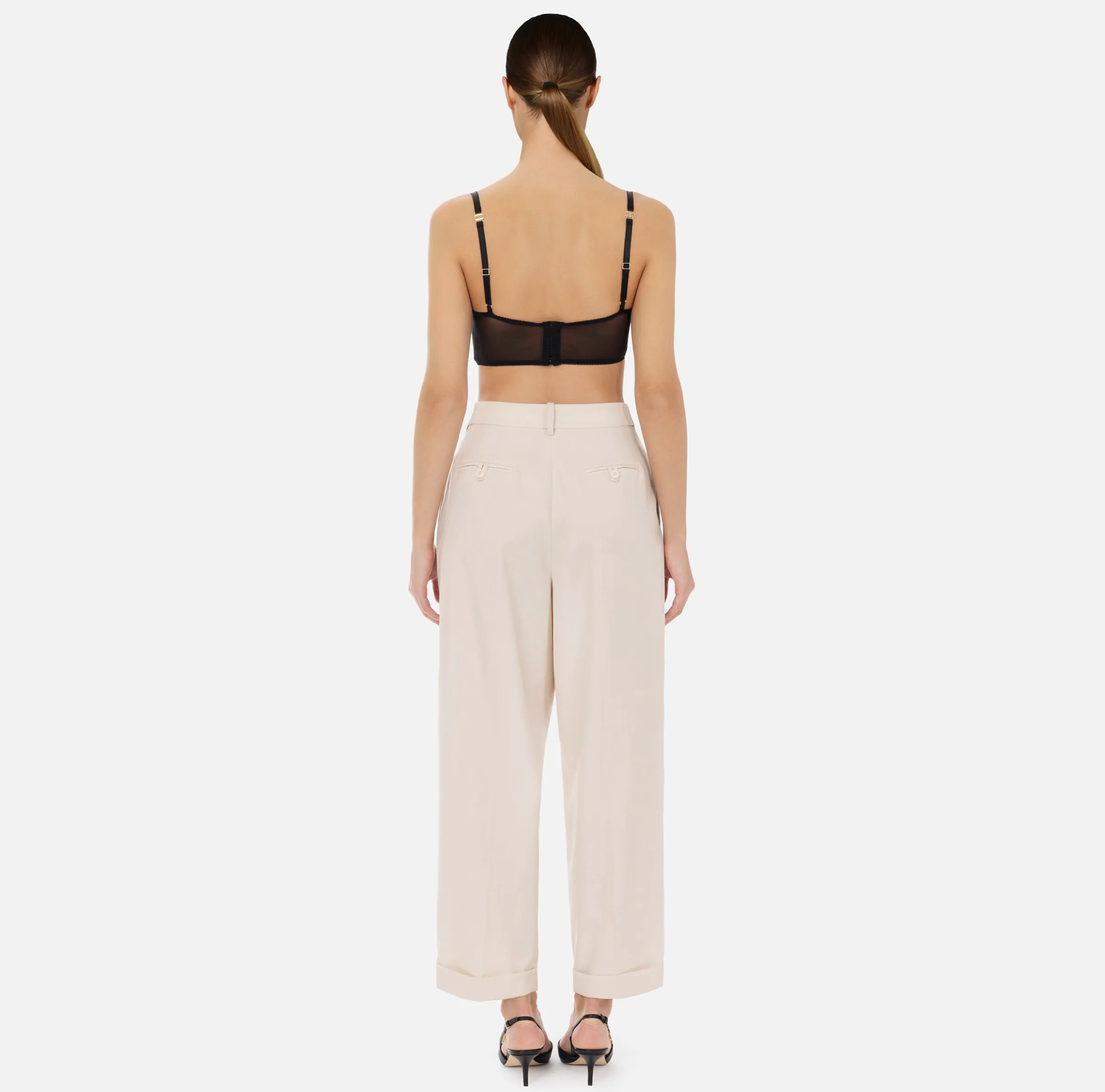 Top reggiseno in tulle stretch