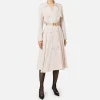 Trench in nylon con gonna a ruota e cintura