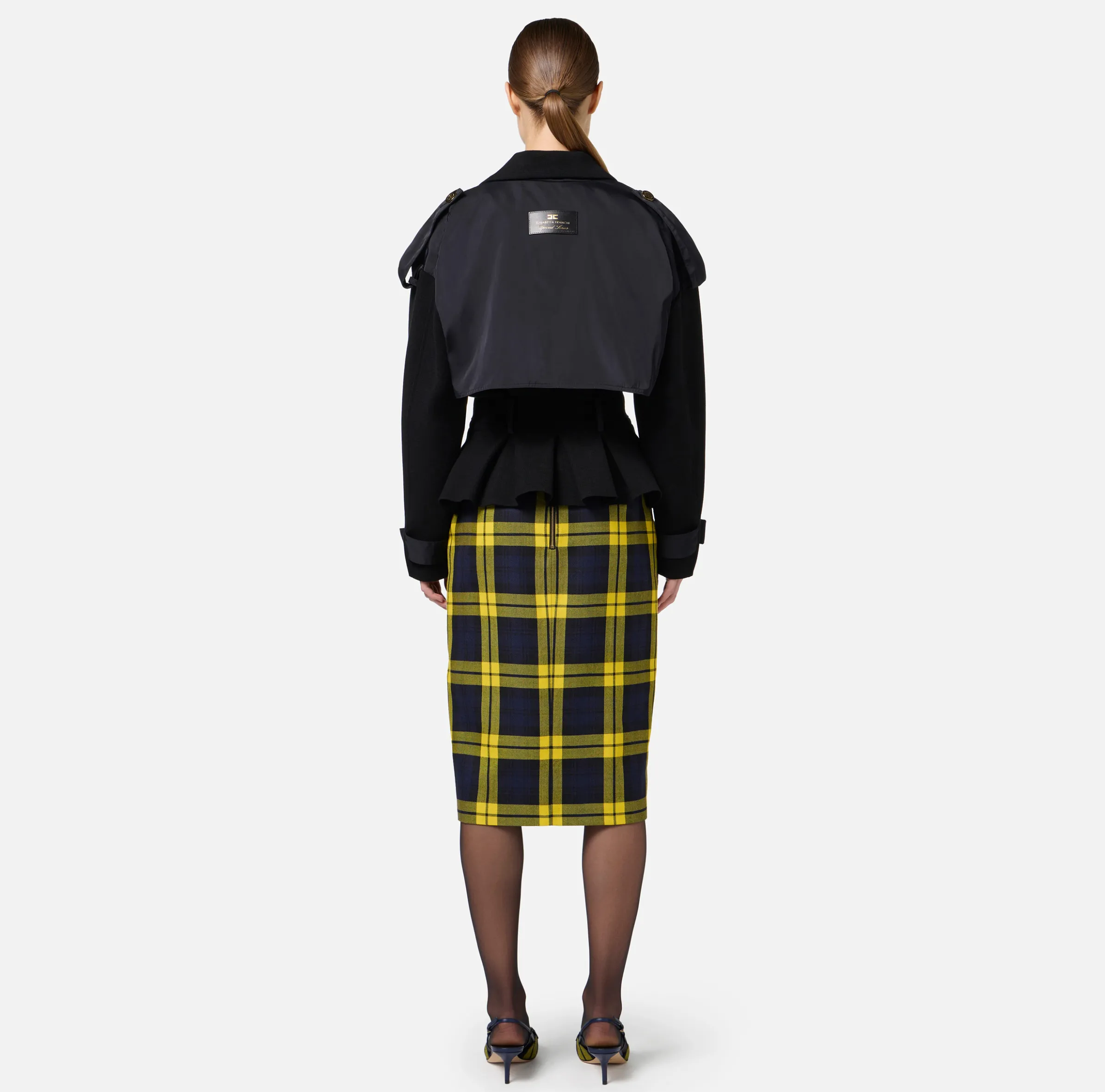 Trench in viscosa con inserti in vela