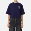 T-shirt cropped in jersey con logo
