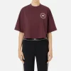 T-shirt cropped in jersey con logo