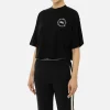 T-shirt cropped in jersey con logo