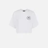 T-shirt cropped in jersey con logo