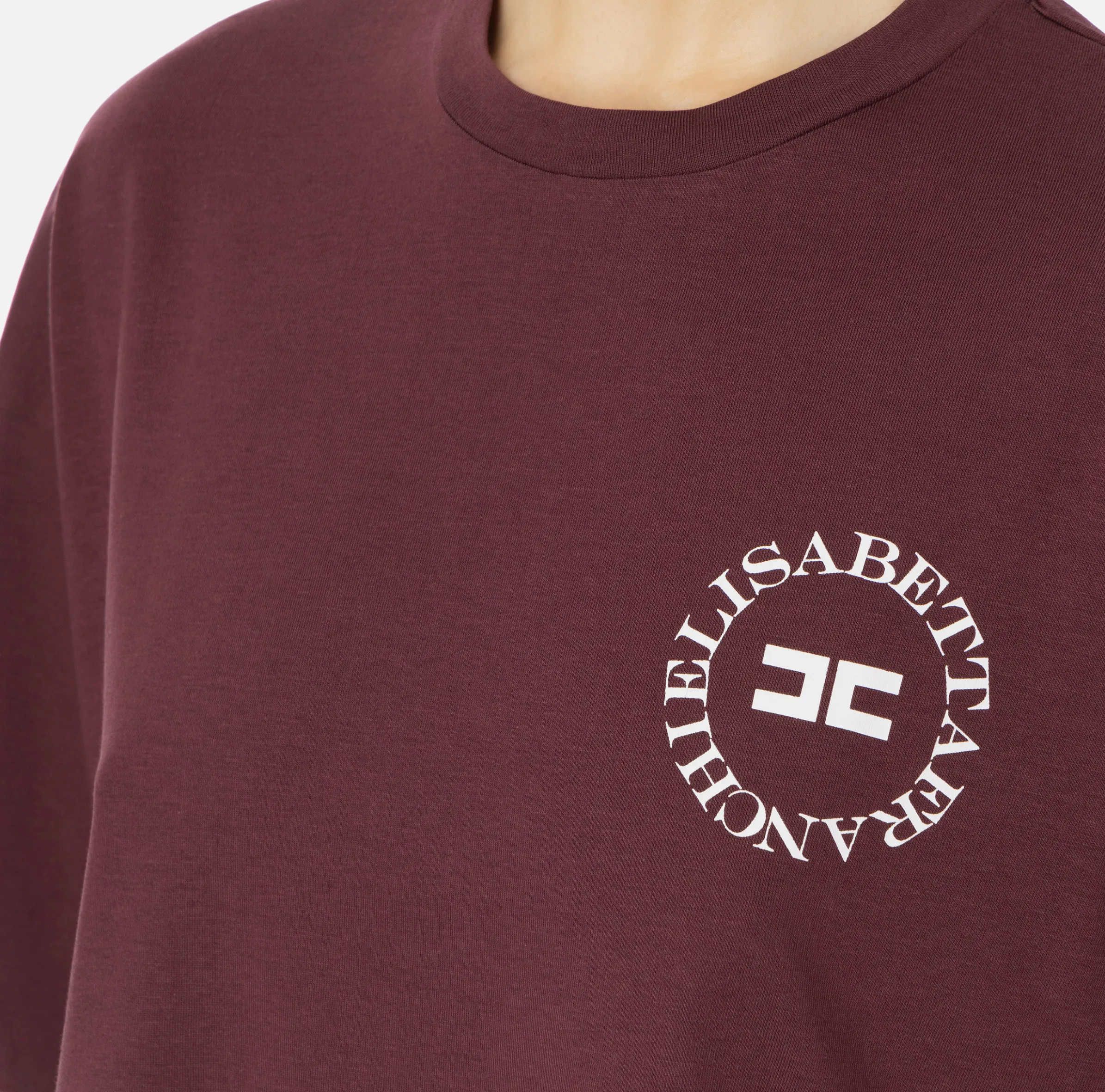 T-shirt cropped in jersey con logo