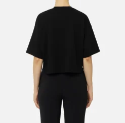 T-shirt cropped in jersey con logo