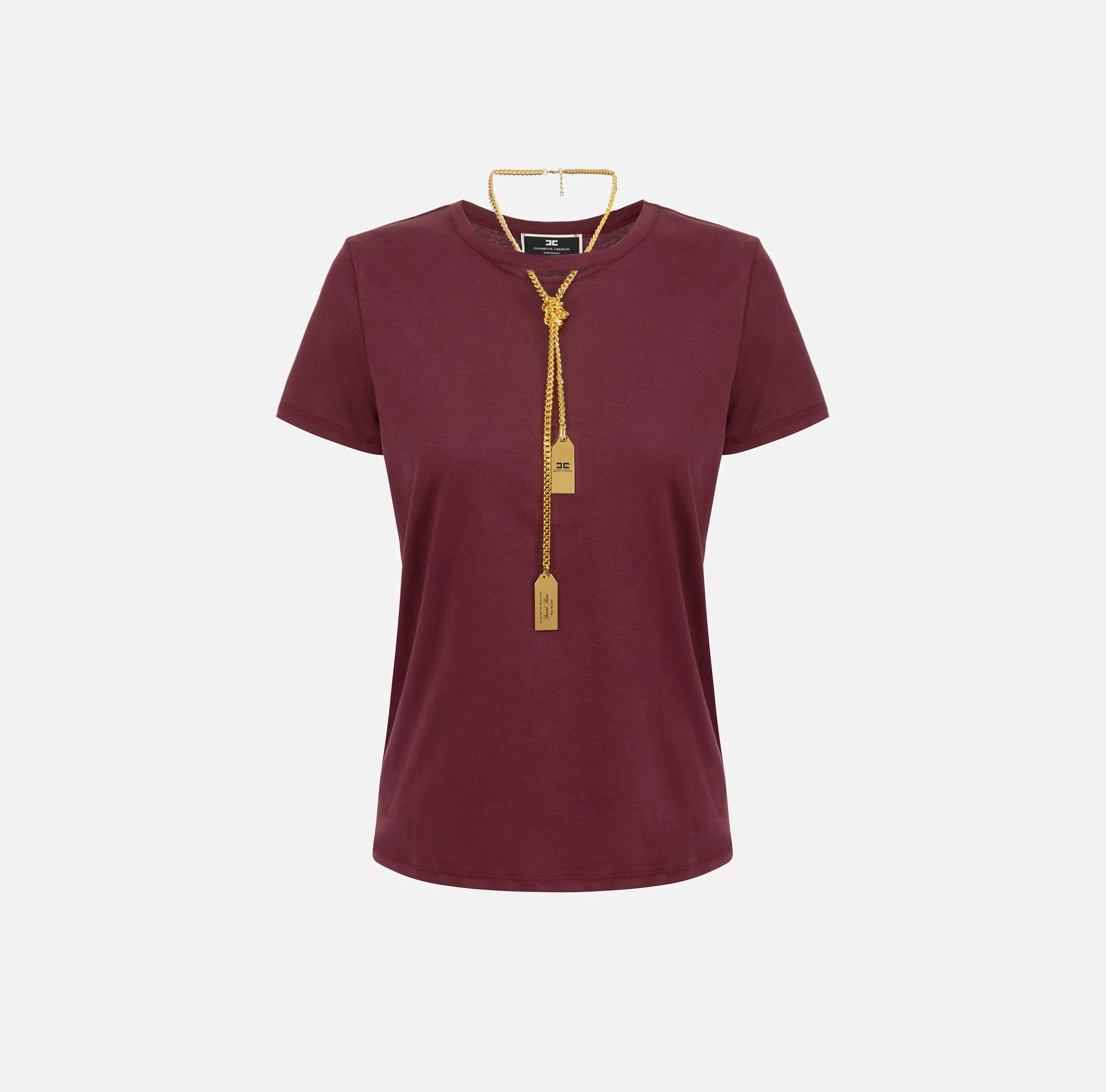 T-shirt in jersey con collana