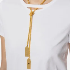 T-shirt in jersey con collana