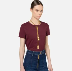 T-shirt in jersey con collana