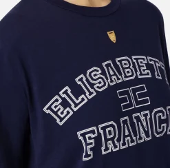 T-shirt in jersey con logo college