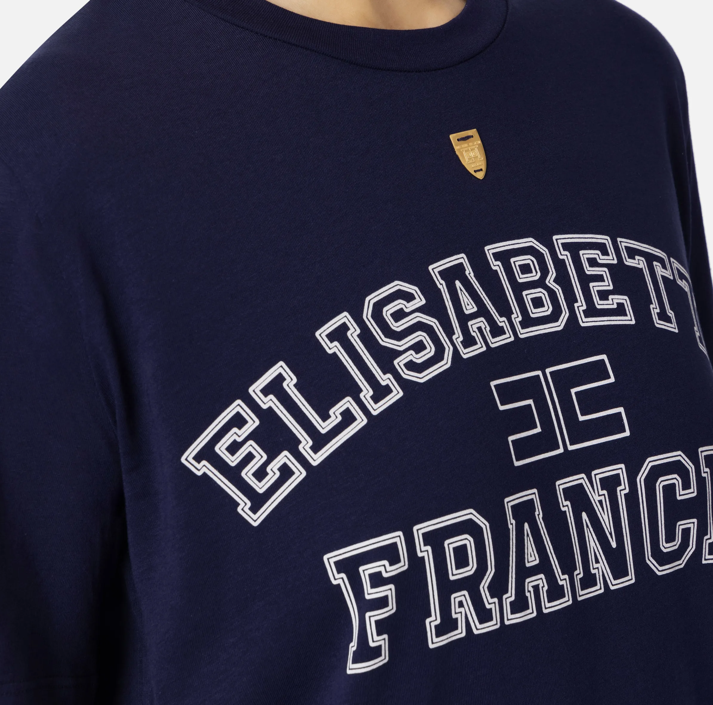 T-shirt in jersey con logo college