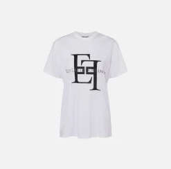 T-shirt in jersey con maxi logo