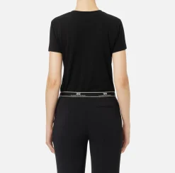 T-shirt in jersey con ricamo logo