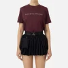 T-shirt in jersey con strass logo