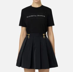T-shirt in jersey con strass logo