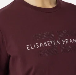 T-shirt in jersey con strass logo