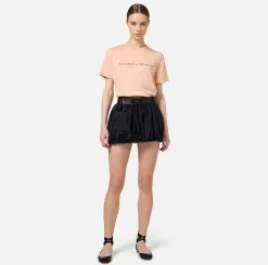 T-shirt in jersey con strass logo