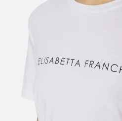 T-shirt in jersey con strass logo