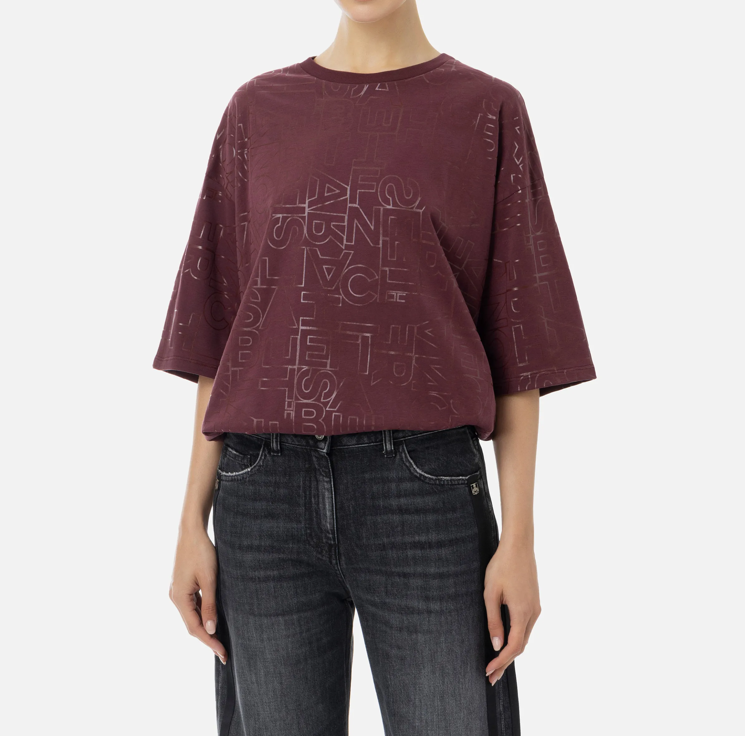 T-shirt in jersey lettering lucido