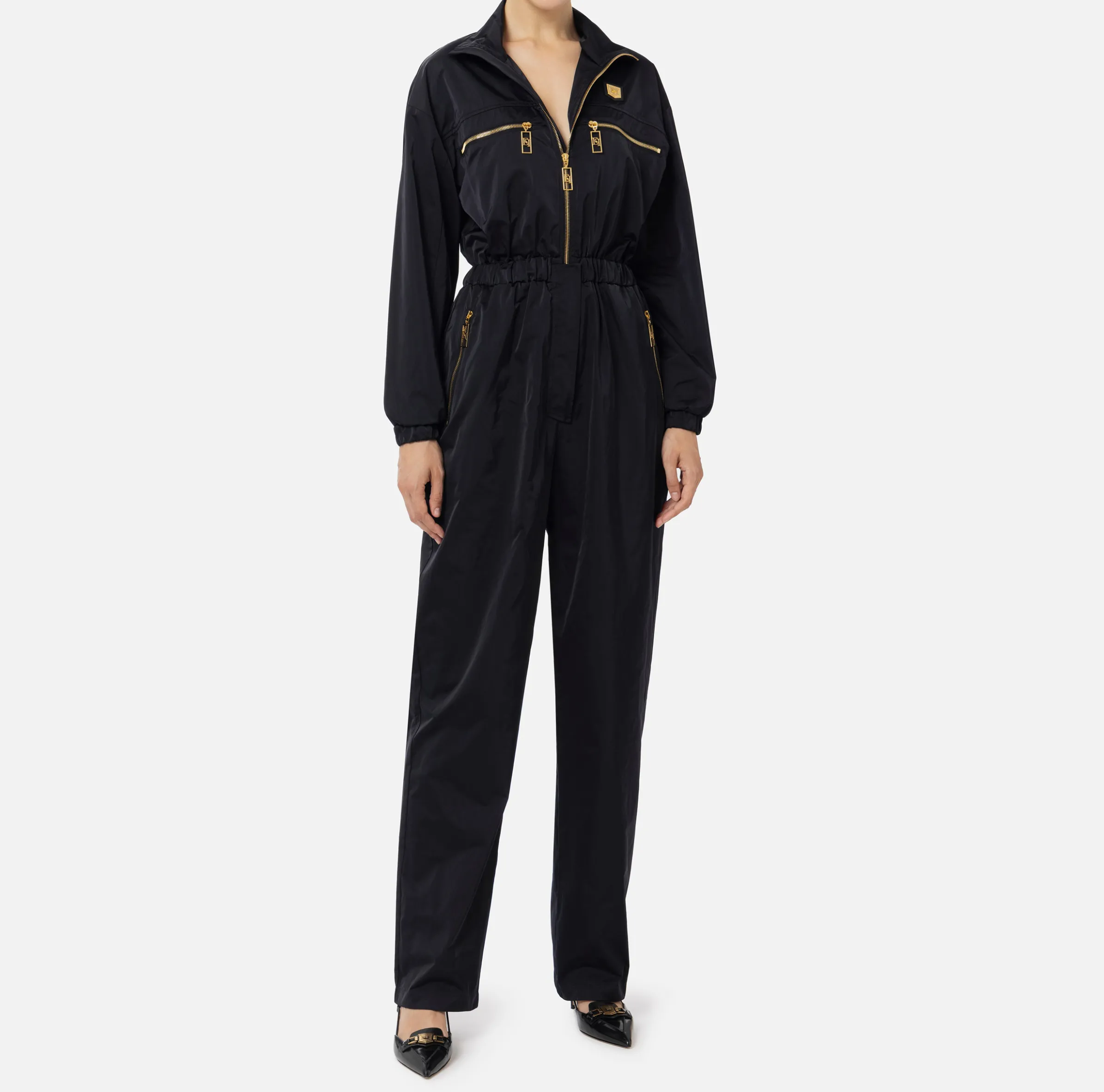 Tuta cargo in nylon tecnico con zip