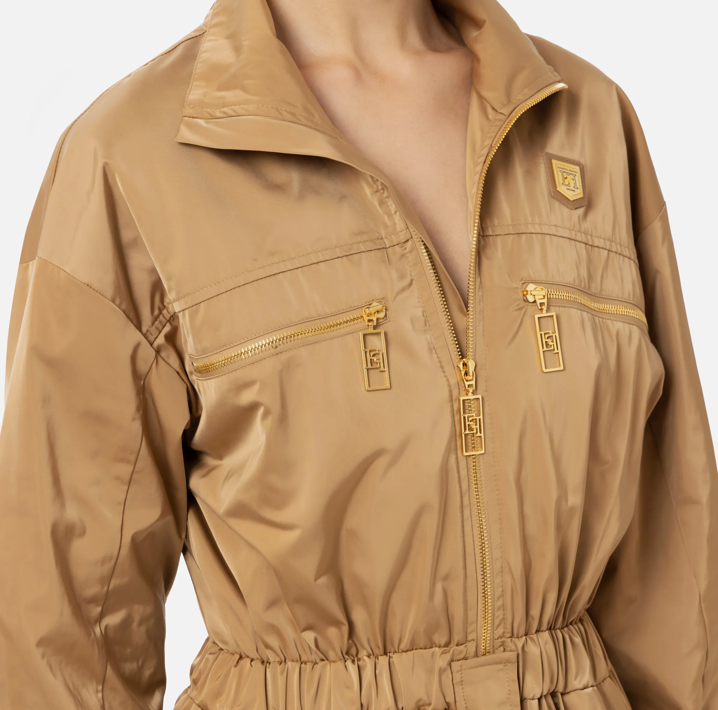 Tuta cargo in nylon tecnico con zip