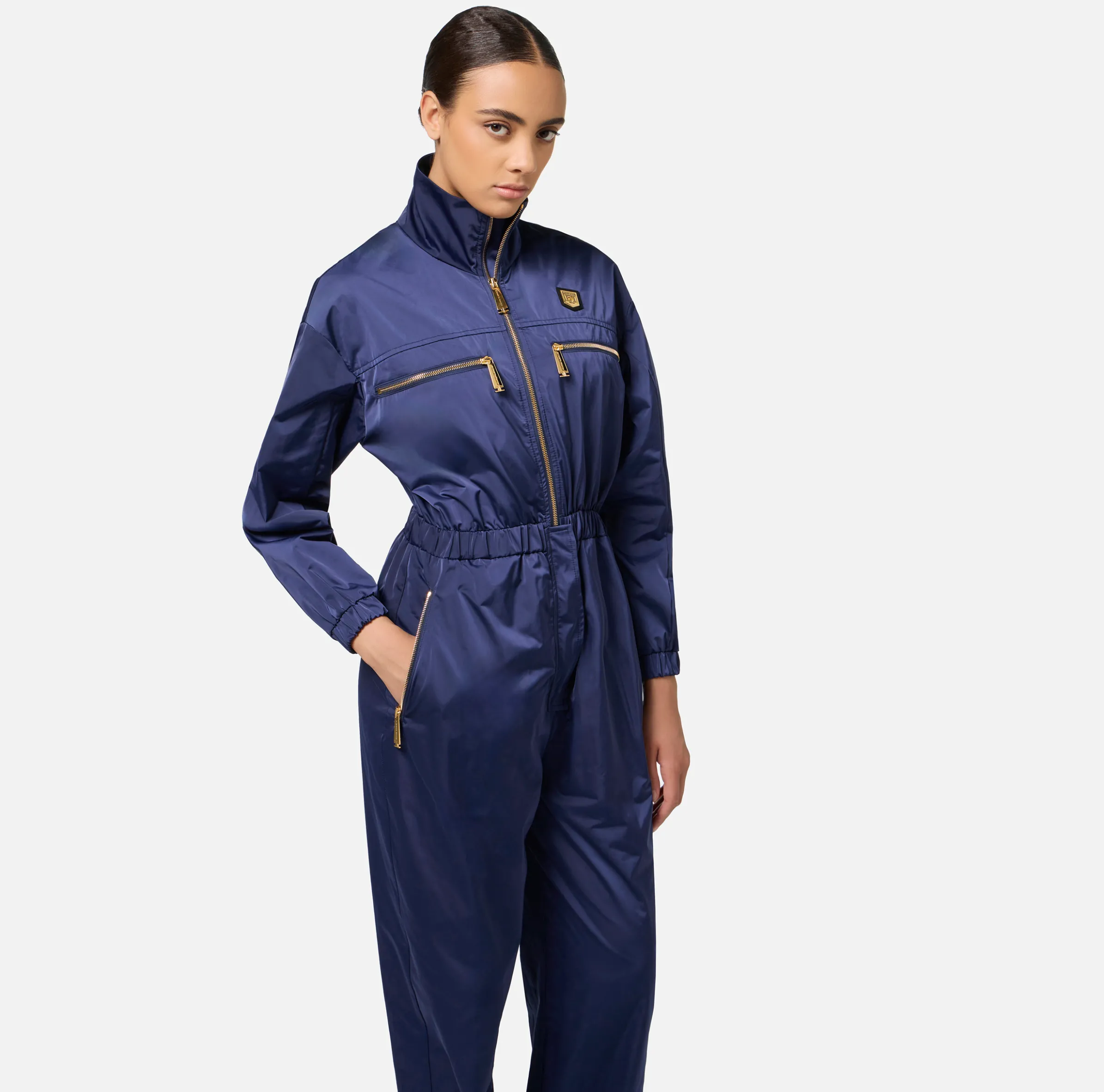 Tuta cargo in nylon tecnico con zip