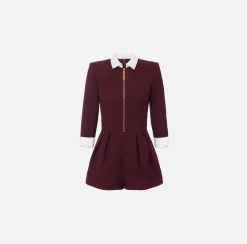Tuta corta in tweed resca con zip