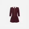 Tuta corta in tweed resca con zip