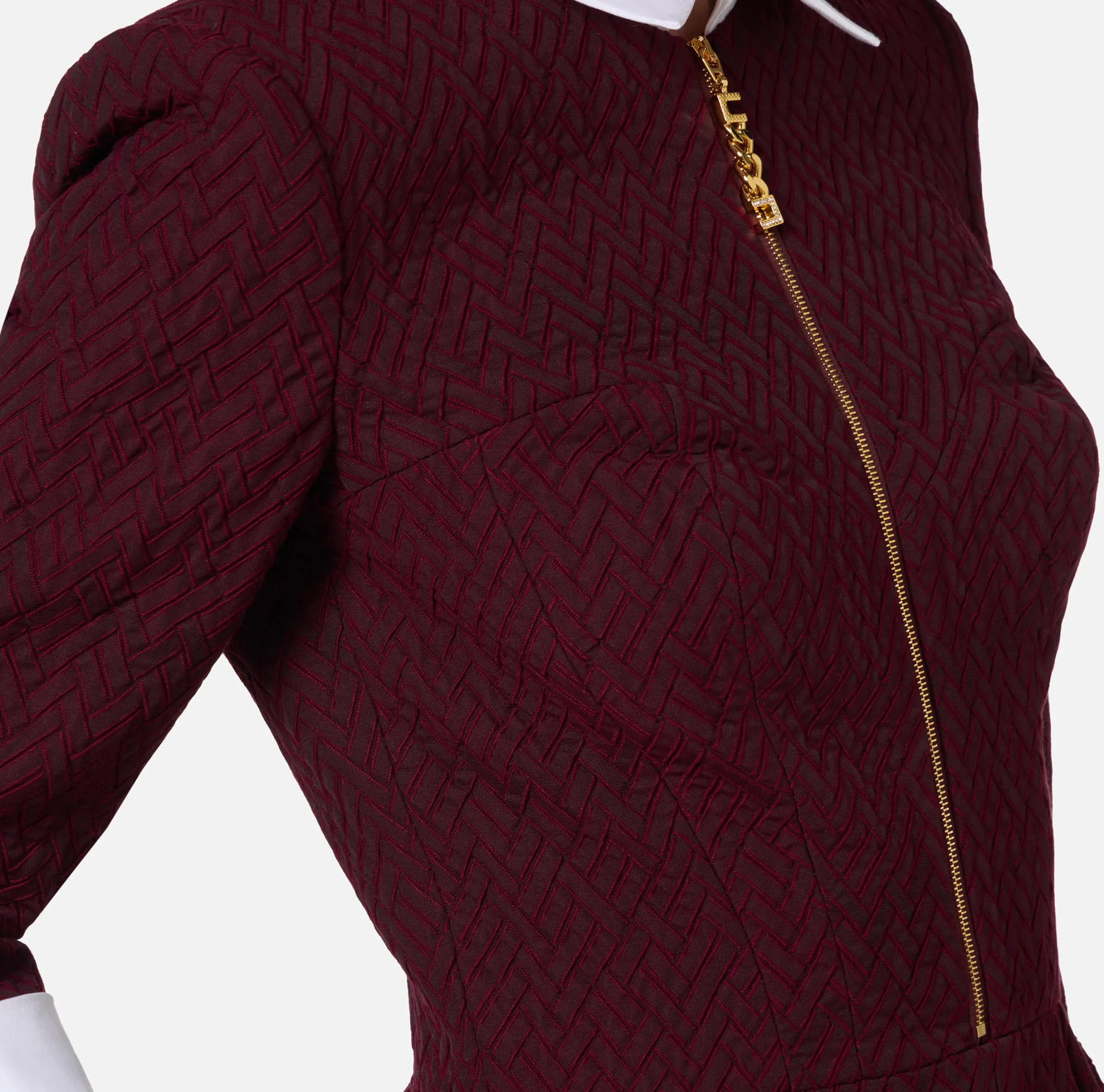 Tuta corta in tweed resca con zip