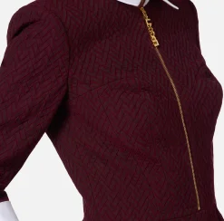 Tuta corta in tweed resca con zip