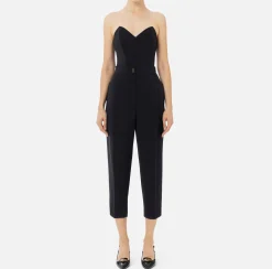 Tuta in crêpe stretch con top bustier