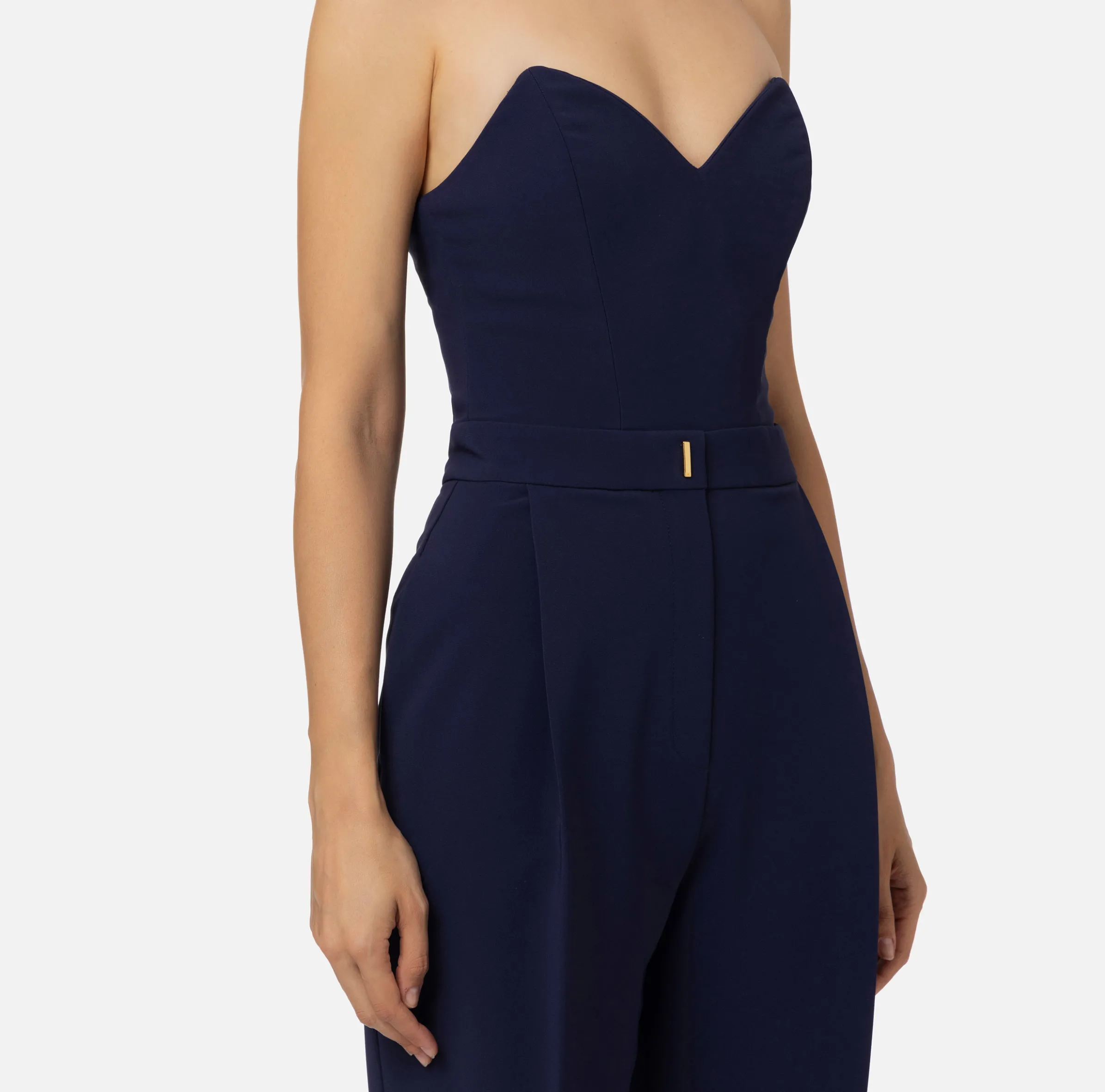 Tuta in crêpe stretch con top bustier