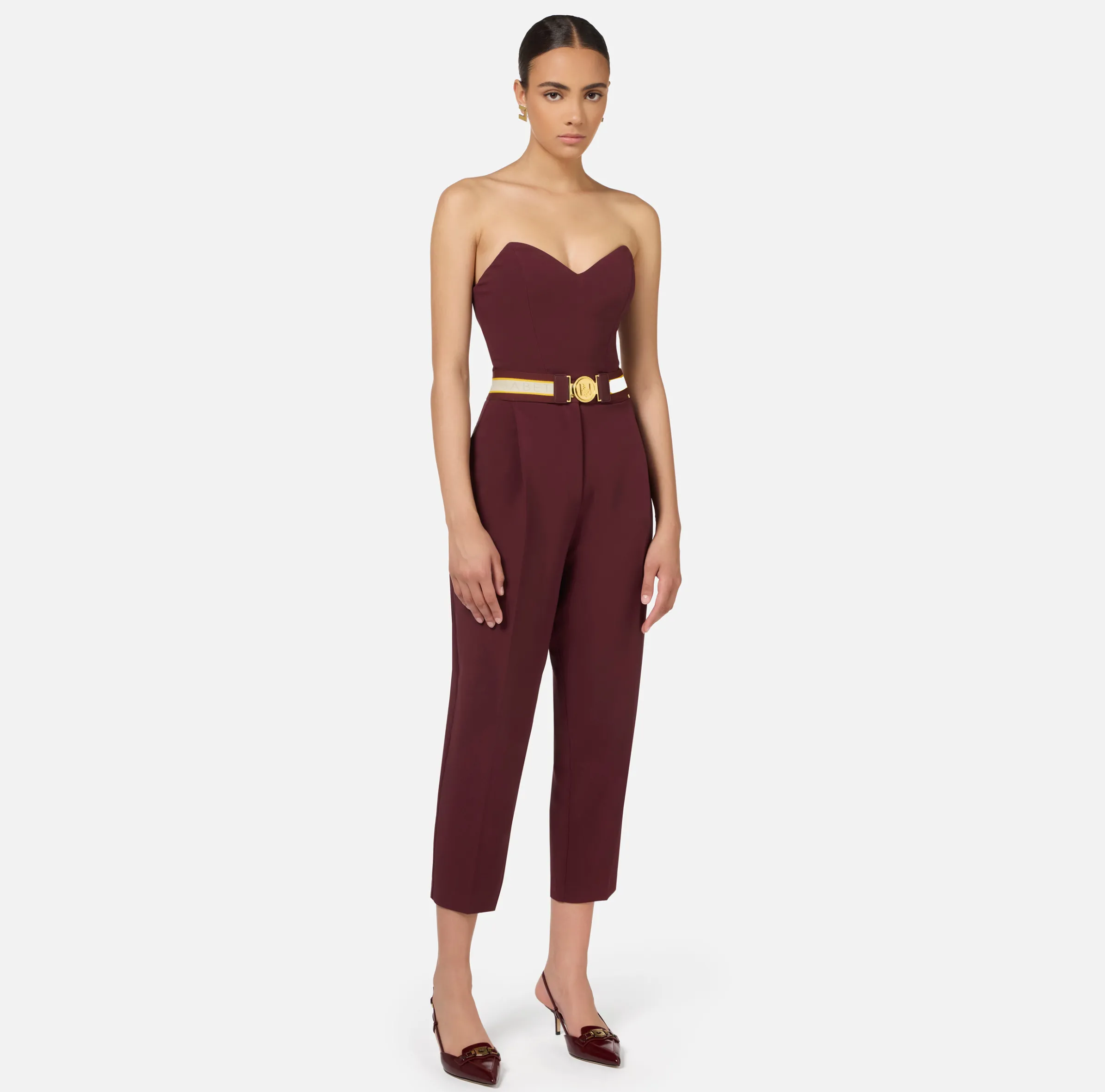 Tuta in crêpe stretch con top bustier