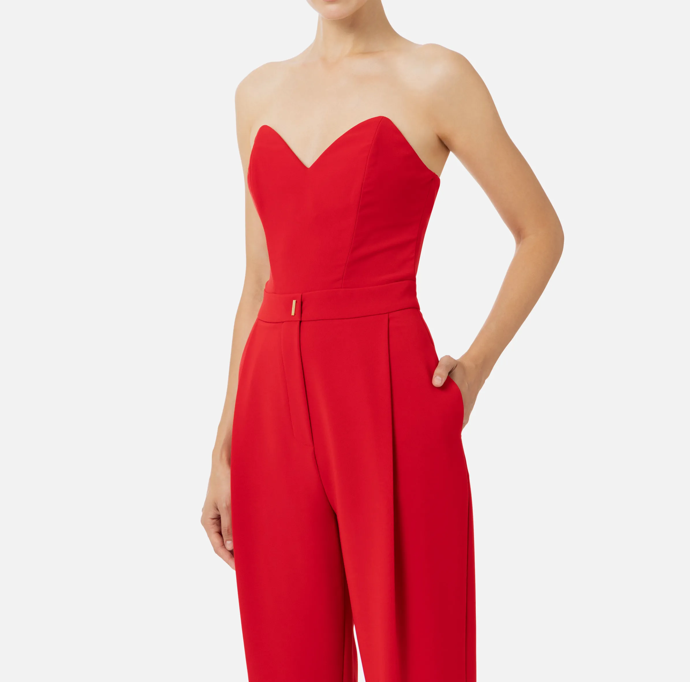 Tuta in crêpe stretch con top bustier