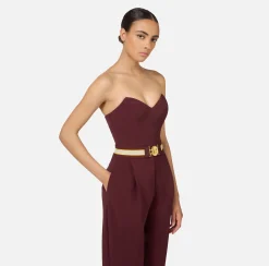 Tuta in crêpe stretch con top bustier