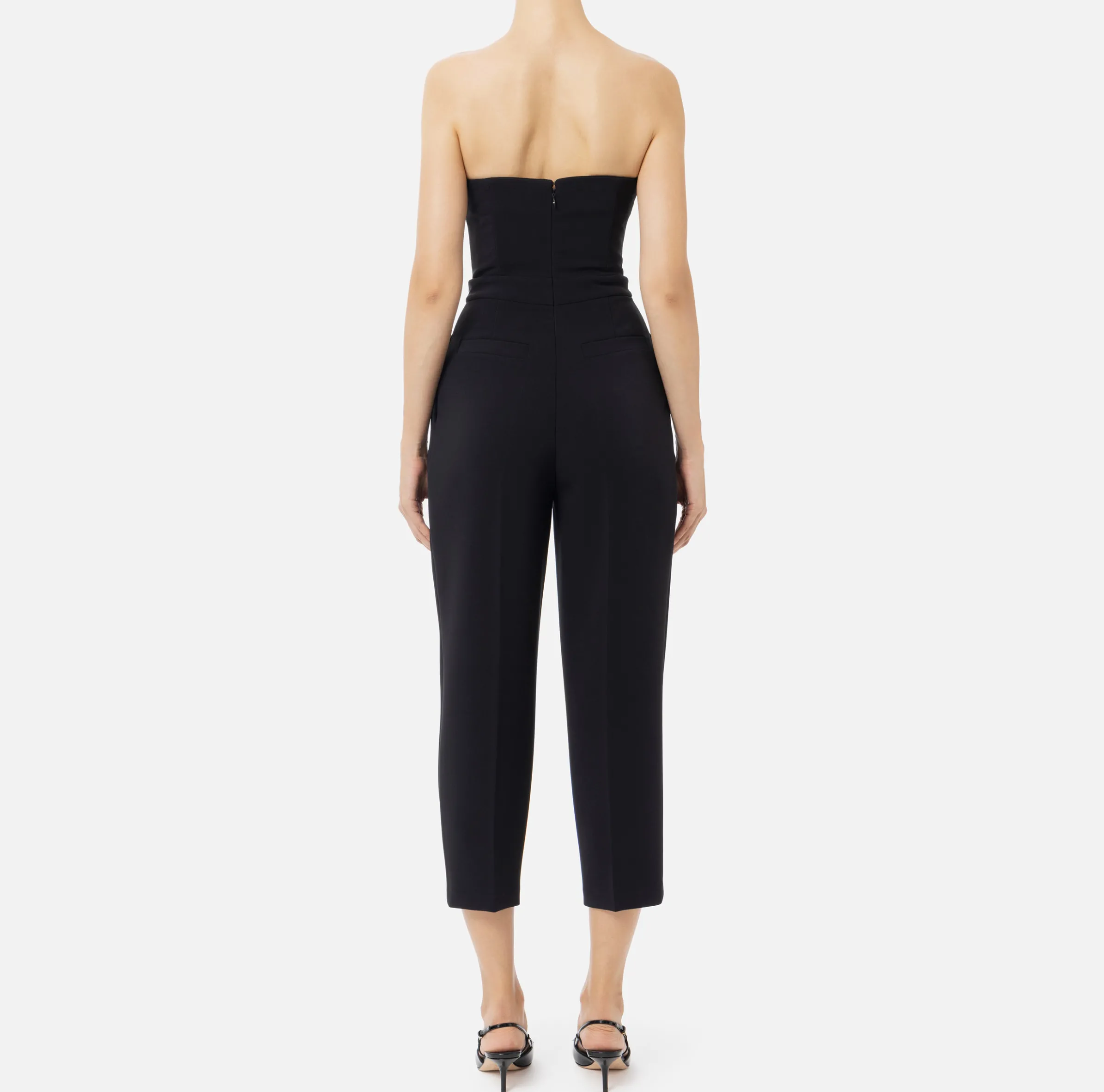 Tuta in crêpe stretch con top bustier