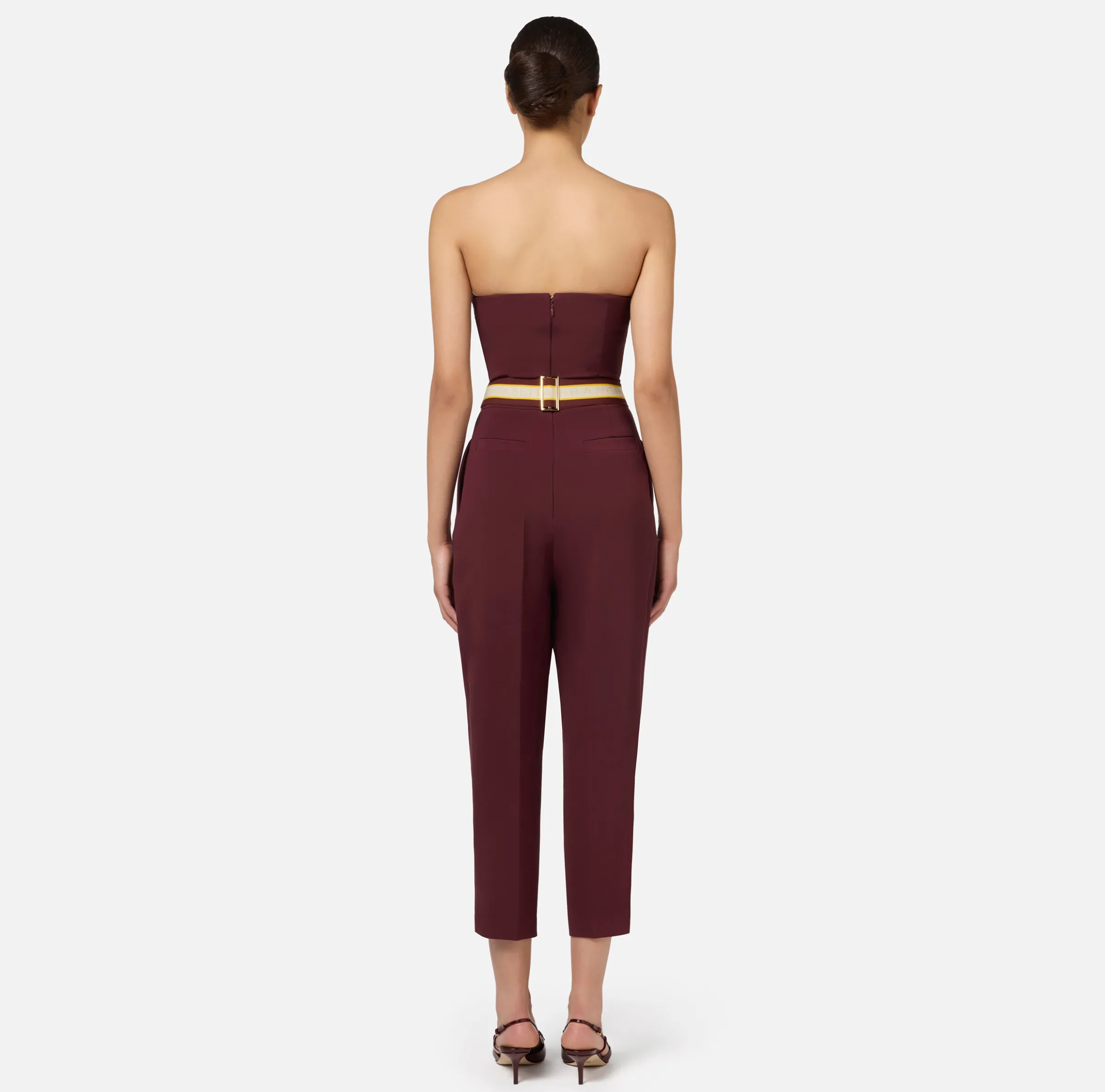 Tuta in crêpe stretch con top bustier