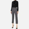 Tuta in crêpe stretch stampa rombo con fiocco