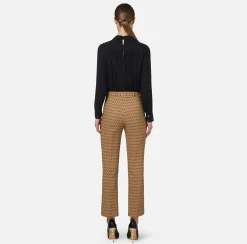 Tuta in crêpe stretch stampa rombo con fiocco