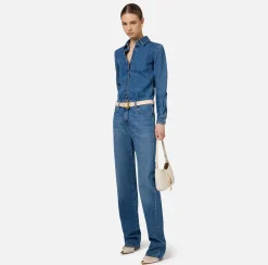 Tuta in denim con camicia