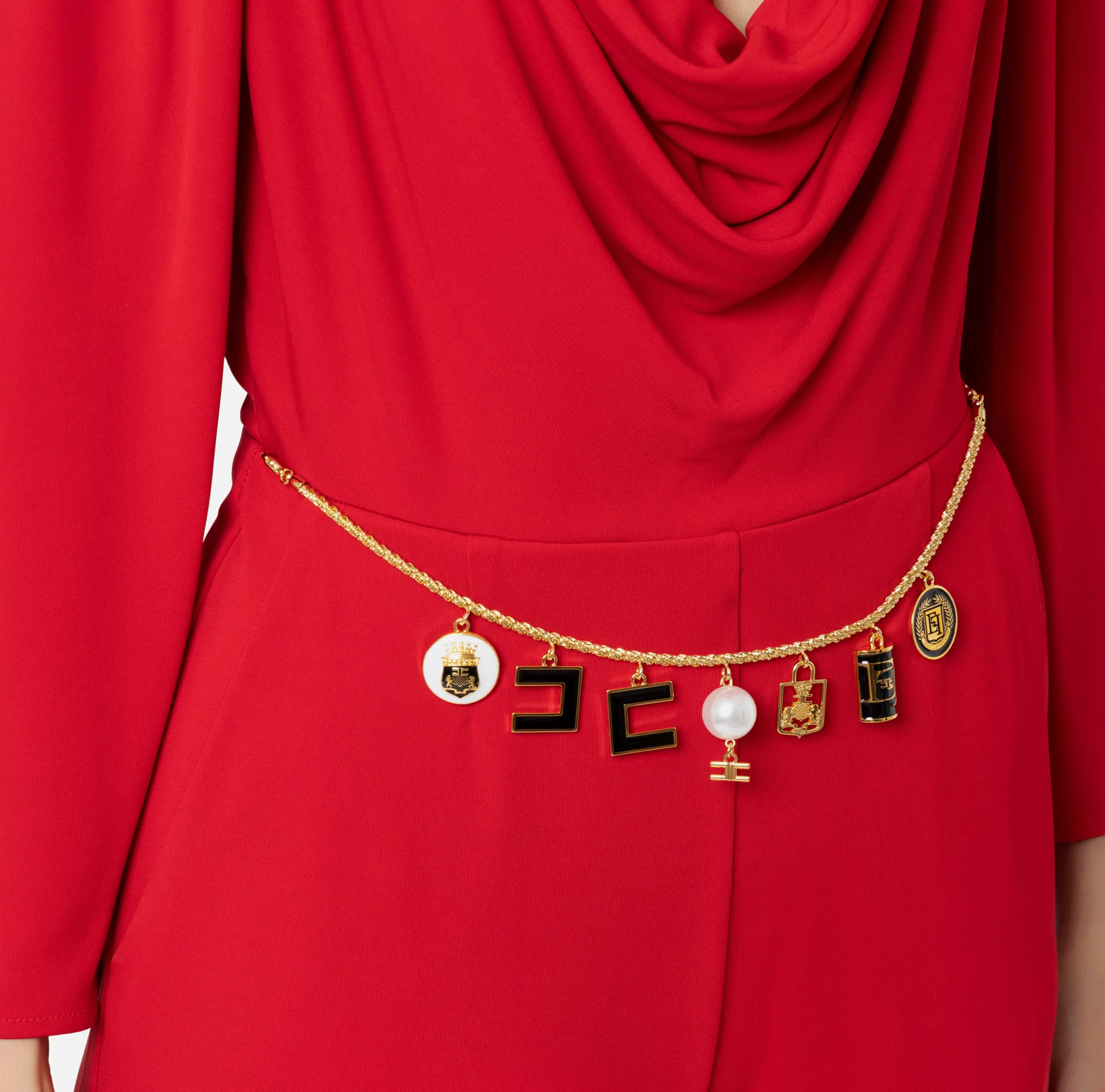 Tuta in jersey con cintura charms