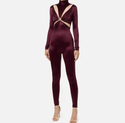 Tuta in lycra con motivo cut-out e accessorio logo