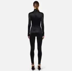 Tuta in lycra con motivo cut-out e accessorio logo
