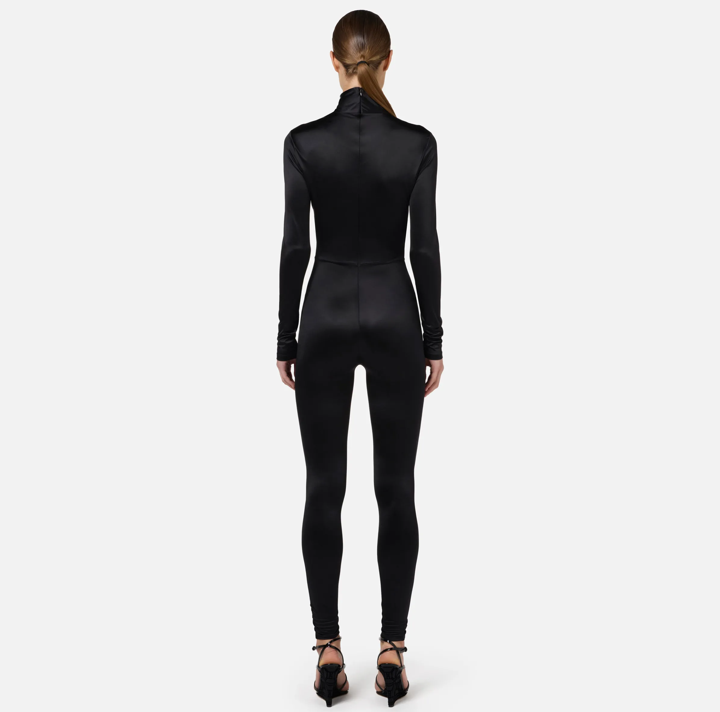 Tuta in lycra con motivo cut-out e accessorio logo